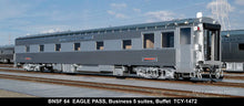Load image into Gallery viewer, HO Brass TCY - The Coach Yard No. 1472 BNSF - Burlington Northern Santa Fe "Eagle Pass" 5 Suites Buffet Business Car No. 69