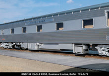 Load image into Gallery viewer, HO Brass TCY - The Coach Yard No. 1472 BNSF - Burlington Northern Santa Fe "Eagle Pass" 5 Suites Buffet Business Car No. 69