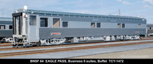 Load image into Gallery viewer, HO Brass TCY - The Coach Yard No. 1472 BNSF - Burlington Northern Santa Fe "Eagle Pass" 5 Suites Buffet Business Car No. 69