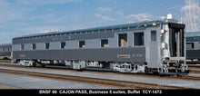 Load image into Gallery viewer, HO Brass TCY - The Coach Yard No. 1473 BNSF - Burlington Northern Santa Fe "Cajon Pass" 5 Suites Buffet Business Car No. 66