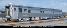 Load image into Gallery viewer, HO Brass TCY - The Coach Yard No. 1473 BNSF - Burlington Northern Santa Fe "Cajon Pass" 5 Suites Buffet Business Car No. 66