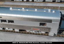 Load image into Gallery viewer, HO Brass TCY - The Coach Yard No. 1475 BNSF - Burlington Northern Santa Fe "Snoqualmie Pass" 3 Suites Business Car No. 62