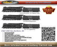 Load image into Gallery viewer, HO Brass Hybrid BLI - Broadway Limited Imports ATSF - Santa Fe 2900 Class 4-8-4 Paragon 4 DCC/Sound/Smoke & Stealth Versions