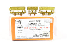 Load image into Gallery viewer, HOn3 Brass PSC - Precision Scale Co. RGS - West Side lumber Co. PC&F Side Dump Ballast Car set of 3