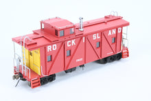 Load image into Gallery viewer, HO Brass OMI - Overland Models, Inc. CRI&P - Rock Island Outside Braced Wood Caboose 2001 Run FP No. 17633 Red w/yellow ends