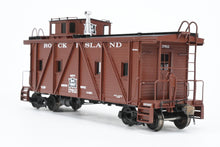 Load image into Gallery viewer, HO Brass OMI - Overland Models, Inc. CRI&P - Rock Island Outside Braced Wood Caboose 2001 Run FP No. 17812 Boxcar Red
