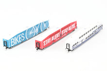 Load image into Gallery viewer, N Athearn Metrolink Bombardier Coach 3-Pack Special Edition "Bikes" and "Stay Alert Stay Alive" Cars - MISSING OUTER SLEEVE