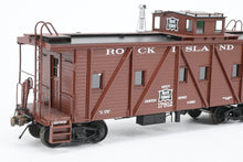 Load image into Gallery viewer, HO Brass OMI - Overland Models, Inc. CRI&P - Rock Island Outside Braced Wood Caboose 2001 Run FP No. 17812 Boxcar Red