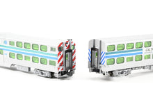 Load image into Gallery viewer, N Athearn Caltrain EMD F59PHI, Two Kato Coaches Coaches and One Kato Control Car Custom Painted. NO BOX