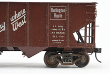 Load image into Gallery viewer, O Brass US Hobbies CB&Q – Burlington Route Standard Rib Side Twin Hopper USRA Style Custom Painted