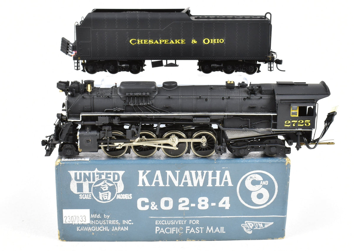 HO Brass PFM - United C&O - Chesapeake & Ohio 2-8-4 Kanawha Custom Painted  #2725 DCC