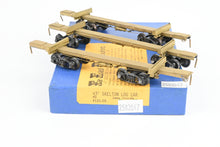 Load image into Gallery viewer, HO Brass NWSL - Northwest Short Line Various Roads 43' Skeleton Log Cars 3-Pack w/ Trucks