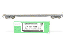 Load image into Gallery viewer, HO Brass OMI - Overland Models, Inc. UP - Union Pacific Class F-70-12 58' Flat Car CP Silver with yellow lettering #259080