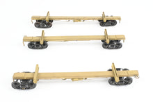 Load image into Gallery viewer, HO Brass NWSL - Northwest Short Line Various Roads 43' Skeleton Log Cars 3-Pack w/ Trucks