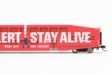 Load image into Gallery viewer, N Athearn Metrolink Bombardier Coach 3-Pack Special Edition "Bikes" and "Stay Alert Stay Alive" Cars - MISSING OUTER SLEEVE