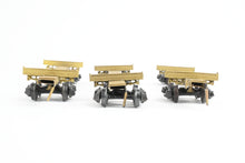 Load image into Gallery viewer, HO Brass NWSL - Northwest Short Line Various Roads 43' Skeleton Log Cars 3-Pack w/ Trucks
