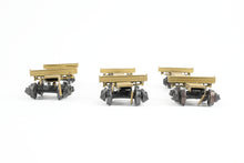 Load image into Gallery viewer, HO Brass NWSL - Northwest Short Line Various Roads 43' Skeleton Log Cars 3-Pack w/ Trucks