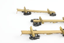 Load image into Gallery viewer, HO Brass NWSL - Northwest Short Line Various Roads 43' Skeleton Log Cars 3-Pack w/ Trucks