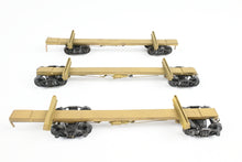 Load image into Gallery viewer, HO Brass NWSL - Northwest Short Line Various Roads 43' Skeleton Log Cars 3-Pack w/ Trucks