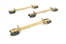 Load image into Gallery viewer, HO Brass NWSL - Northwest Short Line Various Roads 43' Skeleton Log Cars 3-Pack w/ Trucks