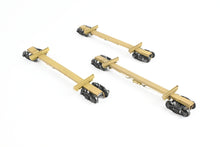 Load image into Gallery viewer, HO Brass NWSL - Northwest Short Line Various Roads 43' Skeleton Log Cars 3-Pack w/ Trucks