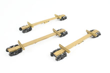 Load image into Gallery viewer, HO Brass NWSL - Northwest Short Line Various Roads 43' Skeleton Log Cars 3-Pack w/ Trucks