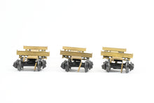 Load image into Gallery viewer, HO Brass NWSL - Northwest Short Line Various Roads 43' Skeleton Log Cars 3-Pack w/ Trucks