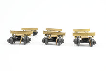 Load image into Gallery viewer, HO Brass NWSL - Northwest Short Line Various Roads 43' Skeleton Log Cars 3-Pack w/ Trucks