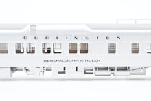 Load image into Gallery viewer, HO NEW Brass NBL - North Bank Line CB&Q - Burlington Route Business Car #95 “General John.A. Hulen” in Solid Silver