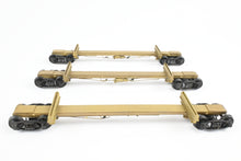 Load image into Gallery viewer, HO Brass NWSL - Northwest Short Line Various Roads 43' Skeleton Log Cars 3-Pack w/ Trucks