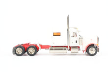 Load image into Gallery viewer, HO Brass CON CMC - Classic Mint Collectibles #14038b Peterbilt 379 3-Axle Tractor, FP White w/Red Fenders & Frame SERIAL NUMBER 1!