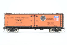 Load image into Gallery viewer, O Brass PSC - Precision Scale Co. PFE - Pacific Fruit Express 40’ R-30-21 Wood Refrigerator Car FP No. 65150