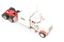 Load image into Gallery viewer, HO Brass CON CMC - Classic Mint Collectibles #14038b Peterbilt 379 3-Axle Tractor, FP White w/Red Fenders & Frame SERIAL NUMBER 1!