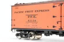 Load image into Gallery viewer, O Brass PSC - Precision Scale Co. PFE - Pacific Fruit Express 40’ R-30-21 Wood Refrigerator Car FP No. 65150