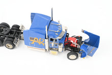 Load image into Gallery viewer, HO Brass CON CMC - Classic Mint Collectibles #14039 Peterbilt 379 3-Axle Tractor w/ Sleeper FP Blue and Heil 1040 Dry Bulk Trailer FP White for A&R Carriers