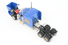 Load image into Gallery viewer, HO Brass CON CMC - Classic Mint Collectibles #14039 Peterbilt 379 3-Axle Tractor w/ Sleeper FP Blue and Heil 1040 Dry Bulk Trailer FP White for A&R Carriers