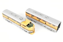 Load image into Gallery viewer, HO Brass Oriental Limited D&RGW - Denver & Rio Grande Western EMD F7 A/B/B/A Phase II Set 1500 HP Each Factory Painted "5 Stripe" Scheme