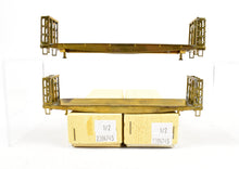 Load image into Gallery viewer, HO Brass U.S. Hobbies Various Roads Bulkhead Beveled Floor Pulpwood Flatcar Lot Of 2