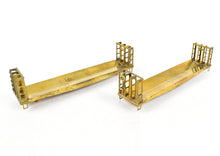 Load image into Gallery viewer, HO Brass U.S. Hobbies Various Roads Bulkhead Beveled Floor Pulpwood Flatcar Lot Of 2