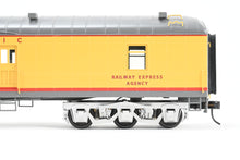 Load image into Gallery viewer, O Brass Sunset Models Third Rail UP - Union Pacific 70’ Harriman Baggage FP Yellow/Gray No. 3030
