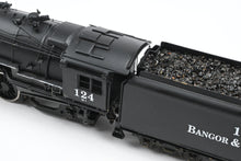 Load image into Gallery viewer, HO Brass NJ Custom Brass NYO&W - New York Ontario & Western Y-2 Class 4-8-2 Custom Painted as BAR - Bangor & Aroostook No. 124