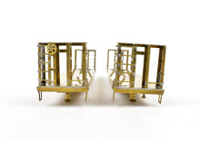 Load image into Gallery viewer, HO Brass U.S. Hobbies Various Roads Bulkhead Beveled Floor Pulpwood Flatcar Lot Of 2