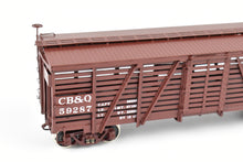 Load image into Gallery viewer, HO Brass CIL - Challenger Imports CB&Q - Burlington Route Class SM-16 36' Stock Car FP No. 59287