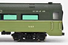 Load image into Gallery viewer, HO Brass Oriental Limited NP - Northern Pacific North Coast Limited Dome Coach #550 Custom Painted CB&Q No. 557 WRONG BOX