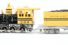 Load image into Gallery viewer, HOn3 Brass Sunset Models D&RGW - Denver & Rio Grande Western C-16 2-8-0 No. 268 “Bumblebee” Factory Painted Black & Yellow