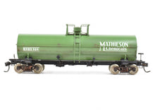 Load image into Gallery viewer, HO Brass PSC - Precision Scale Co. 12,000 Gallon Tank Car Painted Green Mathieson Chemicals NOB