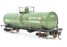 Load image into Gallery viewer, HO Brass PSC - Precision Scale Co. 12,000 Gallon Tank Car Painted Green Mathieson Chemicals NOB