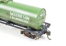 Load image into Gallery viewer, HO Brass PSC - Precision Scale Co. 12,000 Gallon Tank Car Painted Green Mathieson Chemicals NOB