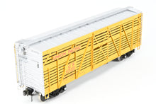 Load image into Gallery viewer, Gauge 1 - 1:32nd Scale Brass Row & Company UP - Union Pacific S-40-12 Stock Car, Circa 1950 Factory Painted Yellow No. 47533