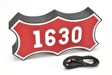 Load image into Gallery viewer, Custom Made 3D Printed & Illuminated Sign - SLSF Frisco #1630 Number Plate w/ USB-A to USB-C Cable CON